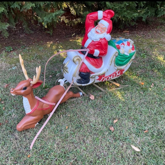 Vintage Accents General Foam Usa Made Lighted Outdoor Noel Santa